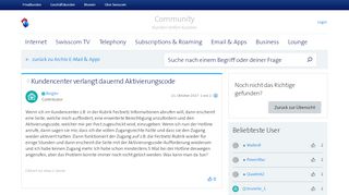 
                            7. Kundencenter verlangt dauernd Aktivierungscode | Swisscom ...