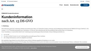 
                            7. Kundeninformationen DSGVO | PRIMAGAS®