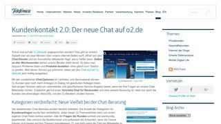 
                            11. Kundenkontakt 2.0: Der neue Chat auf o2.de › Telefónica Deutschland ...