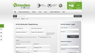 
                            11. Kundenkonto / Login - Modeo