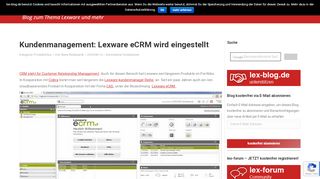 
                            5. Kundenmanagement: Lexware eCRM wird eingestellt | lex-blog