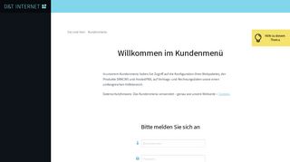 
                            13. Kundenmenü – D&T Internet GmbH