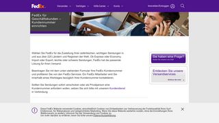 
                            5. Kundennummer beantragen - FedEx | Deutschland