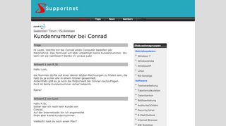 
                            4. Kundennummer bei Conrad - Supportnet.de