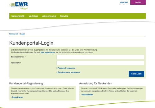 
                            2. Kundenportal - EWR