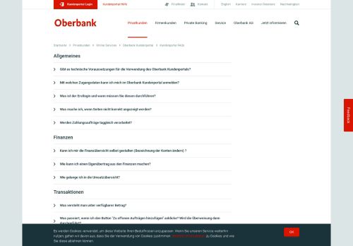 
                            10. Kundenportal FAQs - Oberbank