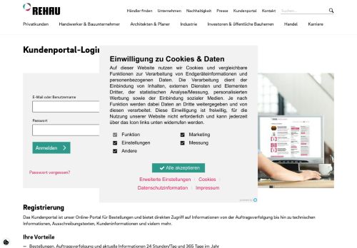 
                            1. Kundenportal-Login - Rehau