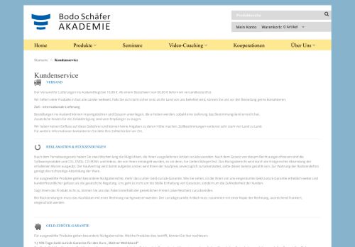 
                            3. Kundenservice - Bodo Schäfer Akademie - Training Coaching Online ...
