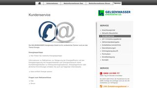
                            11. Kundenservice | GELSENWASSER Energienetze GmbH