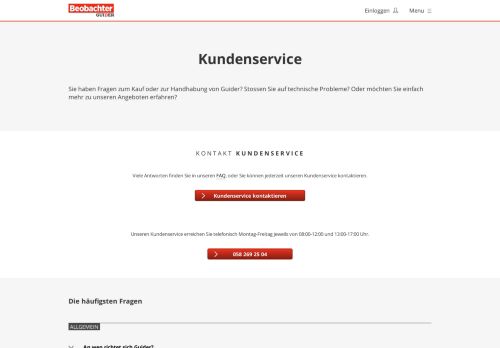 
                            6. Kundenservice | Rechtsberatung | Guider.ch