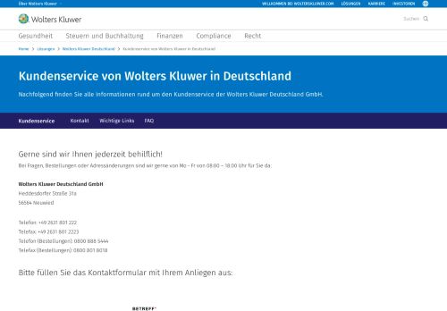 
                            3. Kundenservice Wolters Kluwer Deutschland - Wolters Kluwer