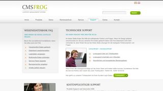 
                            5. Kundenservice/Support und Kontakt zur CMSfrog.de