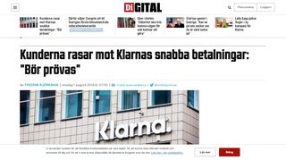 
                            11. Kunderna rasar mot Klarnas snabba betalningar: 