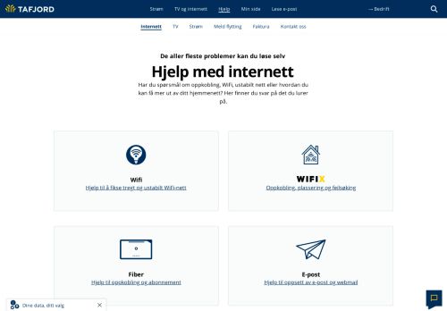 
                            3. Kundesenter | Hjelp til internett | Tafjord