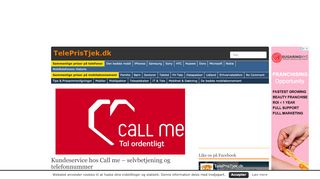 
                            2. Kundeservice hos Call me - selvbetjening og ... - TelePrisTjek.dk