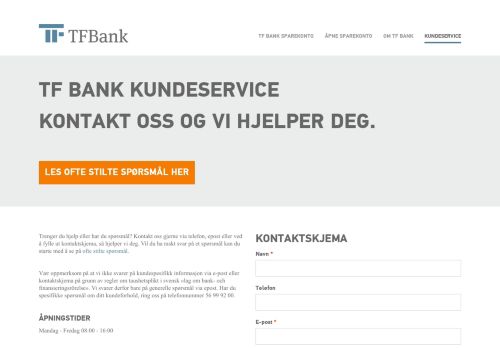 
                            4. Kundeservice - TF Bank