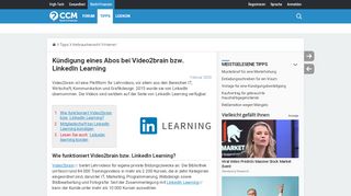 
                            12. Kündigung eines Abos bei Video2brain bzw. LinkedIn Learning