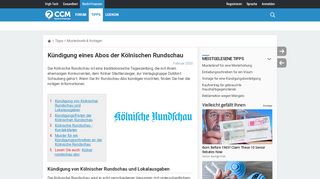 
                            11. Kündigung eines Abos der Kölnischen Rundschau