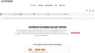 
                            8. Kündigung Ihres Vertrags bei Talkline - Sparhandy