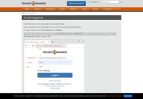 
                            1. Kundinloggning - ProjectCompanion