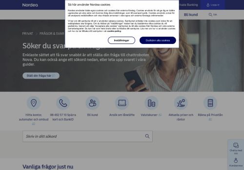 
                            8. Kundservice för privatpersoner | Nordea.se