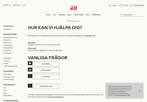 
                            3. Kundservice - H&M