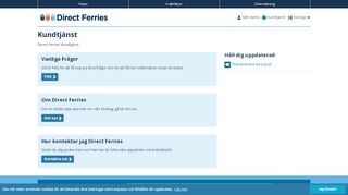 
                            4. Kundtjänst information directferries.se - Färjor