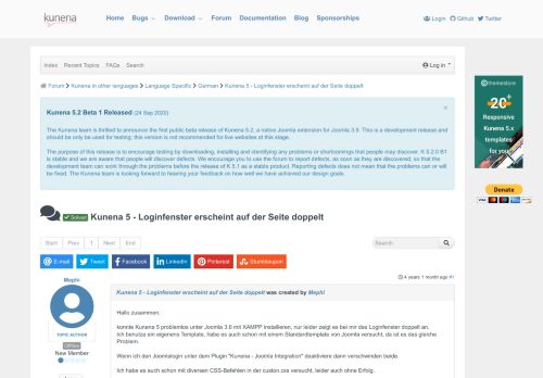 
                            7. Kunena 5 - Loginfenster erscheint auf der Seite doppelt - Forum ...