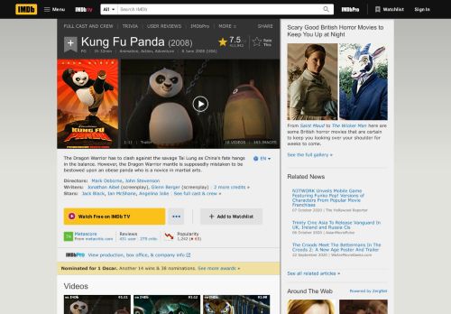 
                            12. Kung Fu Panda (2008) - IMDb