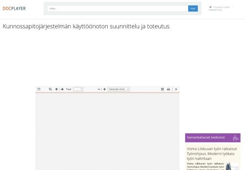 
                            7. Kunnossapitojärjestelmän käyttöönoton suunnittelu ja toteutus - PDF