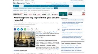 
                            8. Kuoni hopes to log in profit this year despite rupee fall - The Economic ...