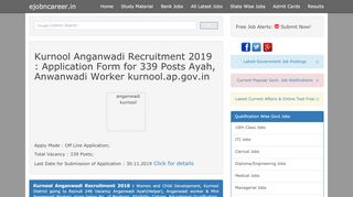 
                            4. Kurnool Anganwadi Recruitment 2018 : Application Form for 248 ...