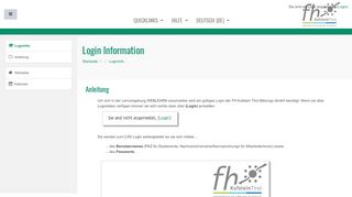 
                            5. Kurs: Login Information - FH Kufstein Tirol WEBLEARN