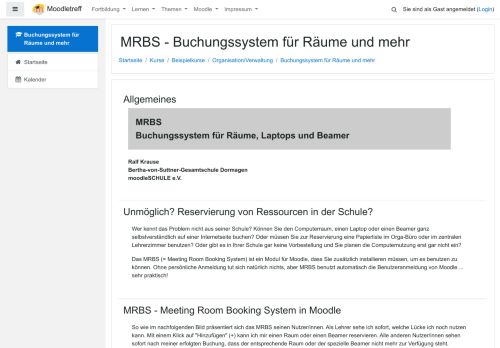 
                            13. Kurs: MRBS - Buchungssystem für Räume und mehr - Moodletreff