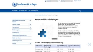 
                            1. Kurse und Module belegen - FernUniversität in Hagen