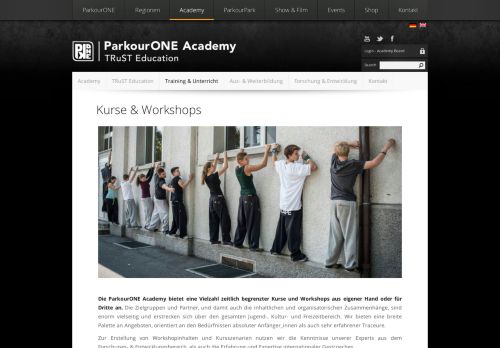 
                            7. Kurse & Workshops | ParkourONE Academy –