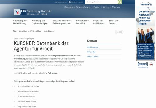 
                            10. KURSNET - Weiterbildungsdatenbank - IHK Schleswig-Holstein