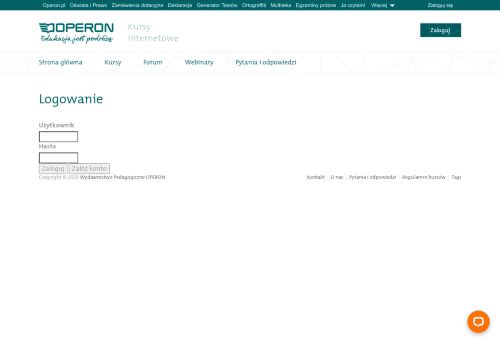 
                            3. Kursy Internetowe Operon - Login