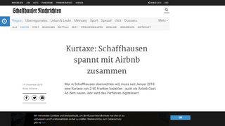 
                            13. Kurtaxe: Schaffhausen spannt mit Airbnb zusammen | Schaffhauser ...
