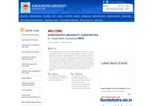 
                            8. Kurukshetra University :: Kurukshetra