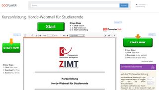 
                            11. Kurzanleitung. Horde-Webmail für Studierende - PDF - DocPlayer.org