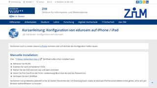 
                            6. Kurzanleitung: Konfiguration von eduroam auf iPhone / iPad