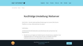 
                            7. Kurzfristige Umstellung: Mailserver – D&T Internet GmbH