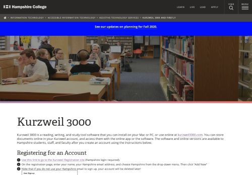 
                            12. Kurzweil 3000 | www.hampshire.edu