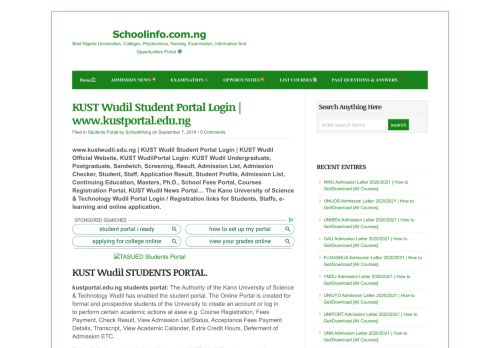 
                            10. KUST Wudil Student Portal Login | www.kustportal.edu.ng - Schoolinfo ...
