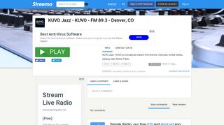 
                            7. KUVO Jazz - KUVO - FM 89.3 - Denver, CO - Listen Online - Streema