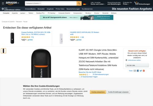 
                            7. KuWFi 3G WiFi Dongle Umts Stick,Mini-USB WiFi Modem: Amazon.de ...