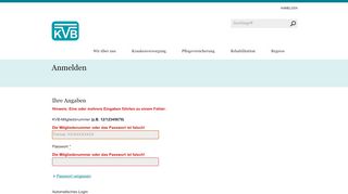 
                            9. KVB-Internet - Login-Fehler