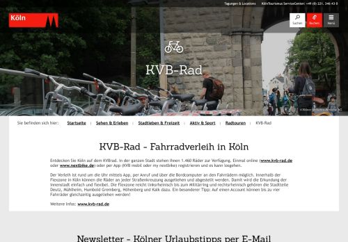 
                            4. KVB-Rad: Günstiger Fahrradverleih in Köln | KölnTourismus
