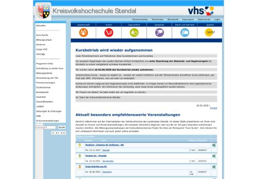 
                            12. kvhs.landkreis-stendal.de » Kreisvolkshochschule Stendal
